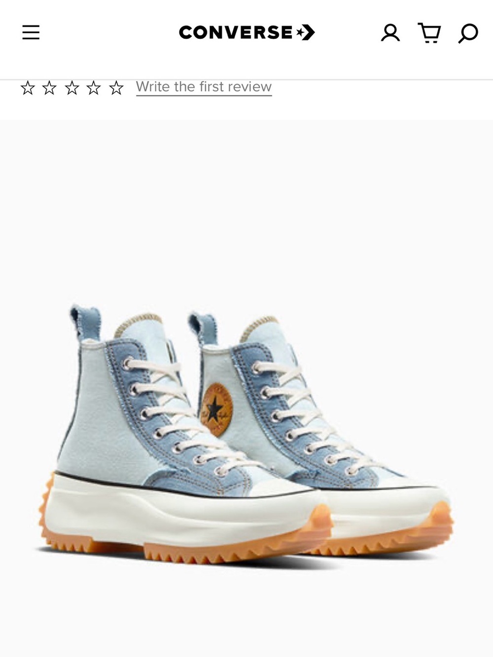 Chuck Taylor AllStar Lift Denim, size 8.5 women’s or 7 men’s